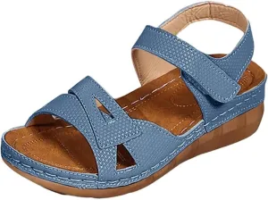 Summer Sandals for Women Retro Platform Sandals Dressy Open Toe Ankle Strap Sandals Comfortable Slip On Adjustable Buckle Lightweight Shoes Casual Walking Slippers