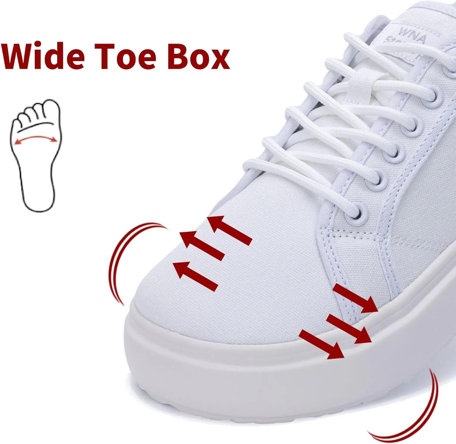 SURRAY Women's Wide Toe Box Canvas Sneakers Comfortable Slip On Walking Shoes for Women Casual Platform Fashion Sneaker US 6-11