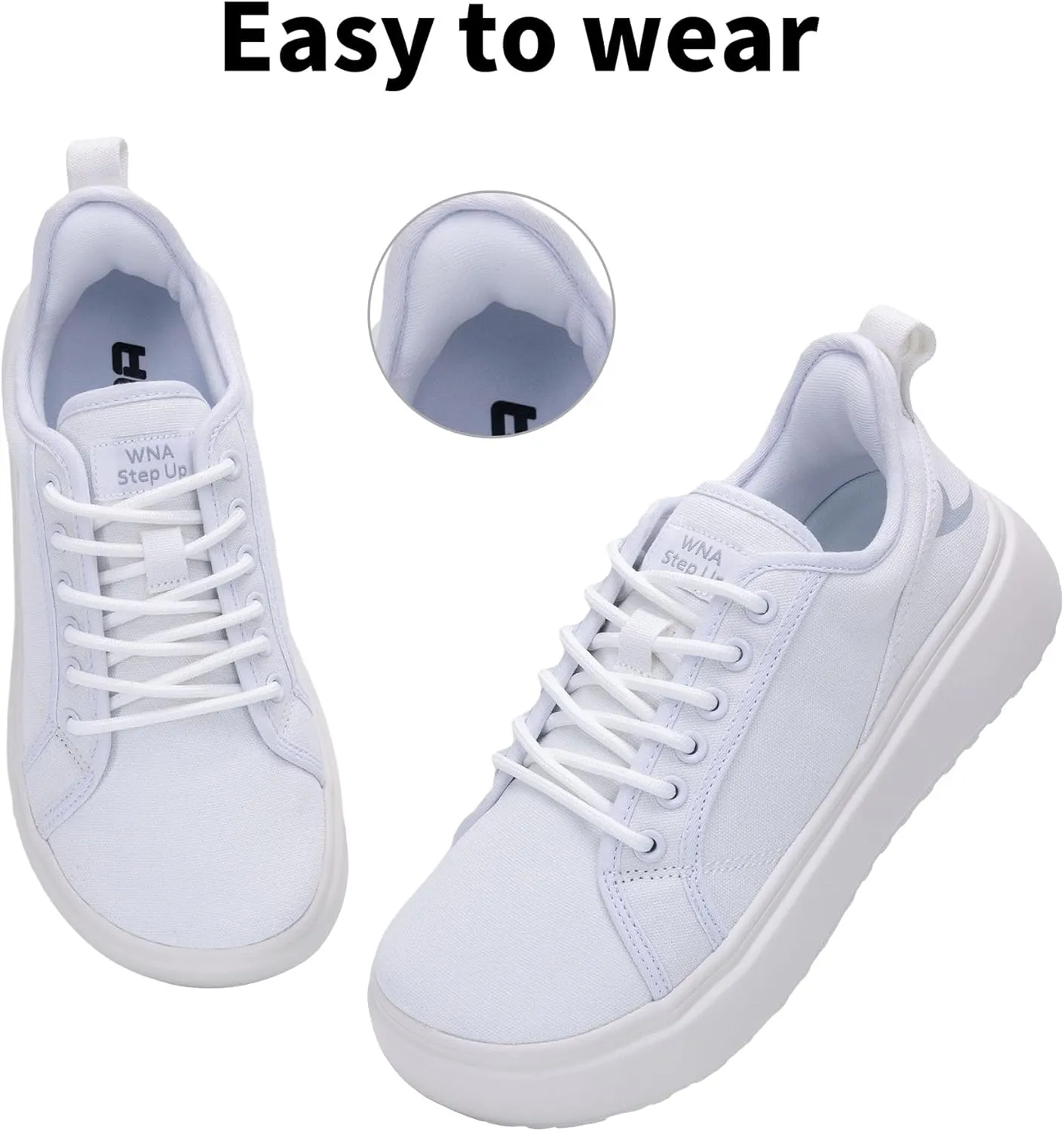 SURRAY Women's Wide Toe Box Canvas Sneakers Comfortable Slip On Walking Shoes for Women Casual Platform Fashion Sneaker US 6-11