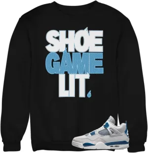 Sweatshirt To Match Jordan 4 Industrial Blue Sneakers, Men's Graphic Pullovers