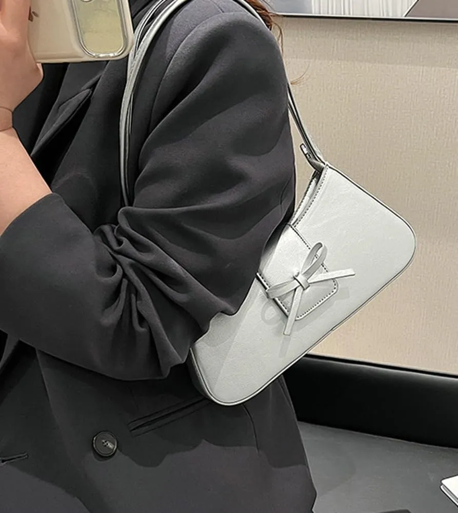 Sweet Womens Shoulder Bag Vegan Leather Clutch Bag For Women Trendy Underarm Handbag Casual Y2K Purse Versatile Work Purse