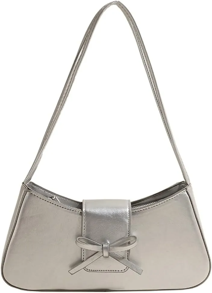 Sweet Womens Shoulder Bag Vegan Leather Clutch Bag For Women Trendy Underarm Handbag Casual Y2K Purse Versatile Work Purse
