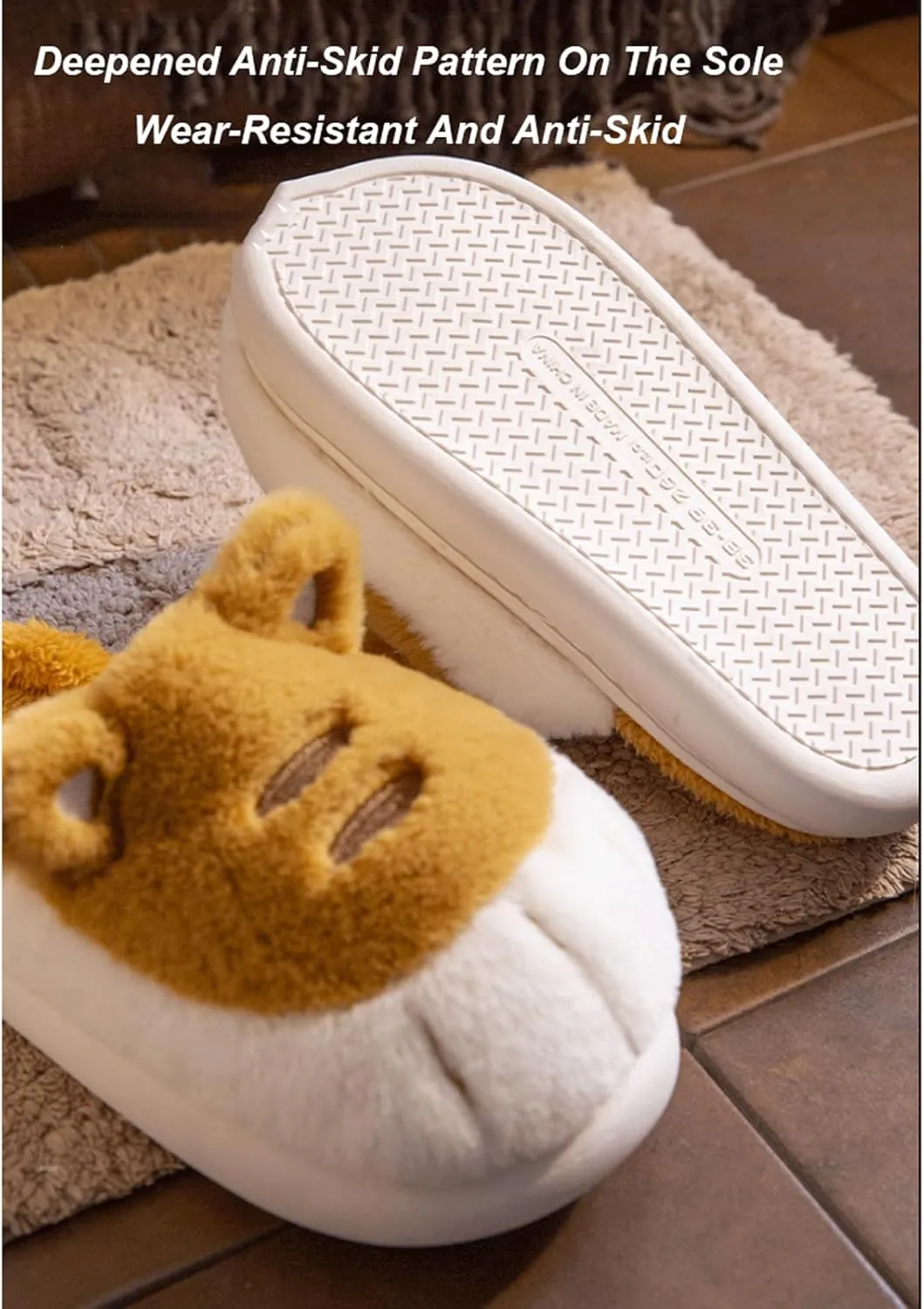 SYALEO Cute Animal Paw Slippers Kawaii Cartoon Tiger Claw Soft Plush Slippers Winter Warm Fuzzy House Shoes Indoor Home Fur Slippers for Women Men Kids