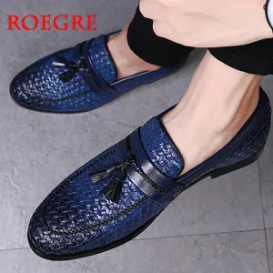 Tassel Plaid Men New Loafers Weaving Comfortable Soft Mens Leisure Leather Shoes Fashion Sapato Masculino