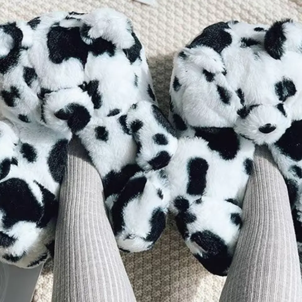 Teddy Bear Plush Slippers – Soft Indoor Animal Slippers for Comfort