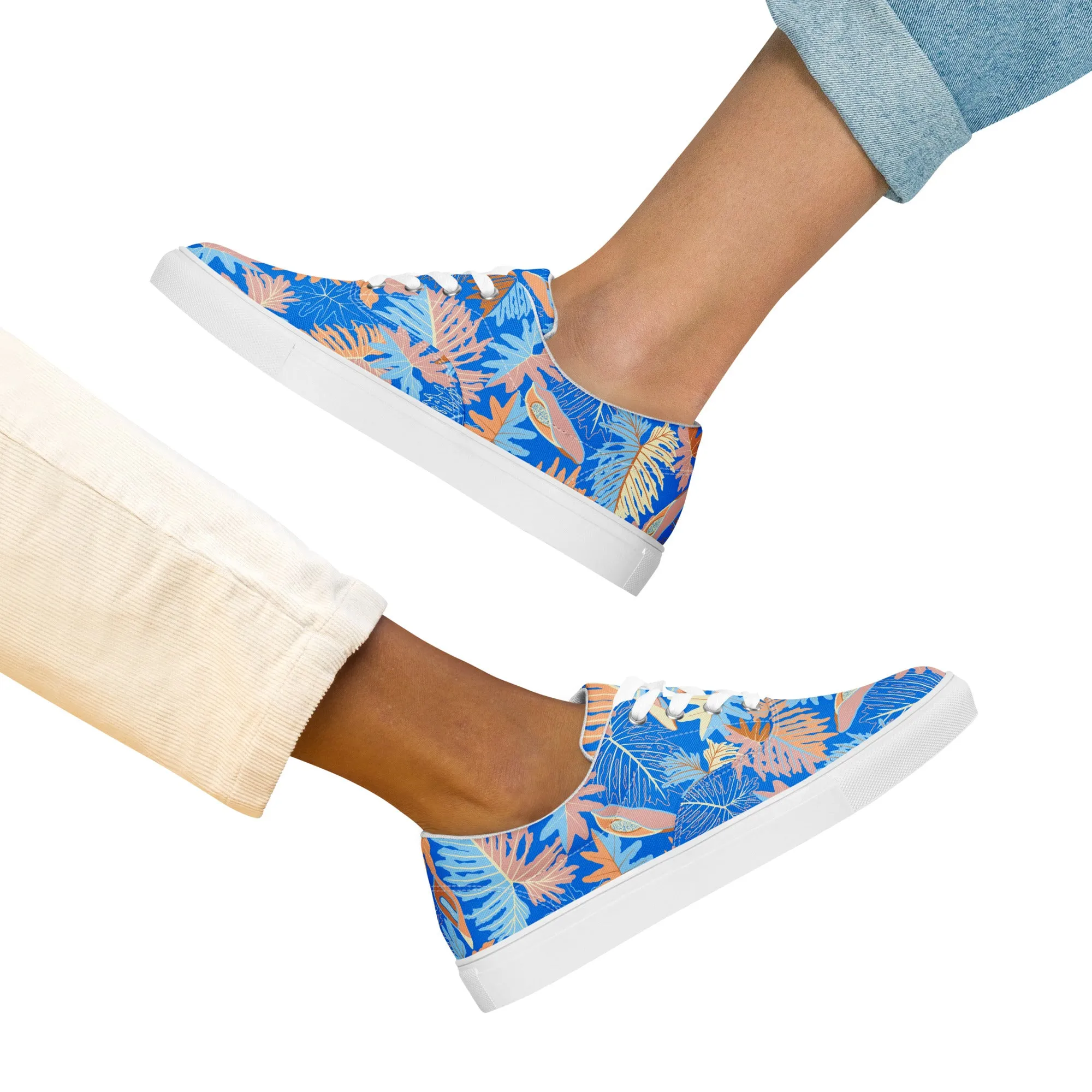 Thaumatophyllum bipinnatifidum – Women’s Lace Up Canvas Shoes