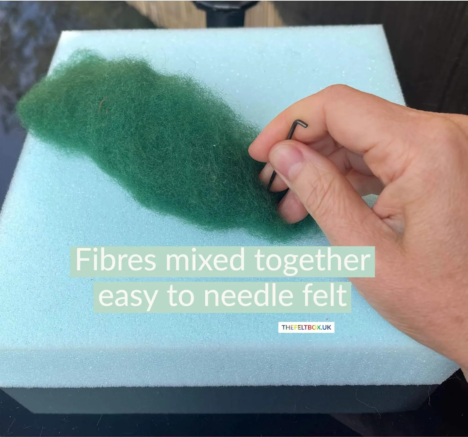 The Felt Box Needle Felting Wool Short Fiber Carded Batts Shade Pack 100 Grams 3.5 Oz -Bright