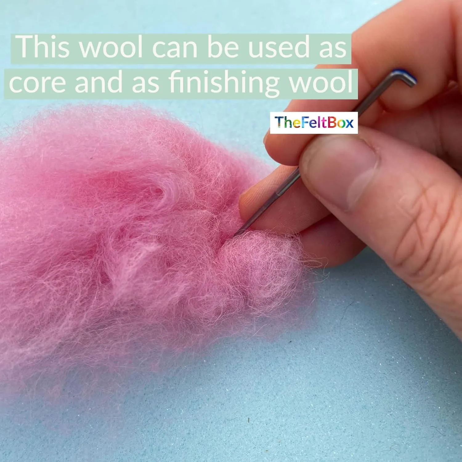 The Felt Box Needle Felting Wool Short Fiber Carded Batts Shade Pack 100 Grams 3.5 Oz -Bright