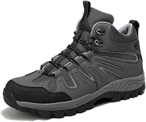 Thermal Products Mountaineering Shoes Outdoor high Shoes Hiking Shoes Cross Country Running Shoes Men's Shoes to Protect Your feet (Color : Gris, Size : 8.5)