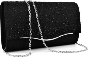 TINDTOP Clutch Purses for Women, Formal Evening Bags Suede Shoulder Envelope Party Handbags Wedding Cocktail Prom Clutches
