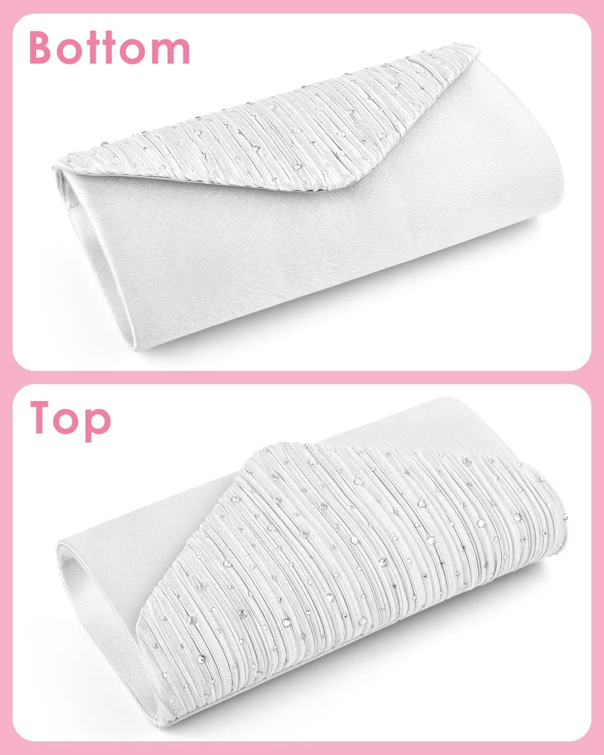 TINDTOP Evening Clutch Purses for Women Handbags for Formal Wedding Party Cocktail Prom Crossbody Shoulder Envelope Bag