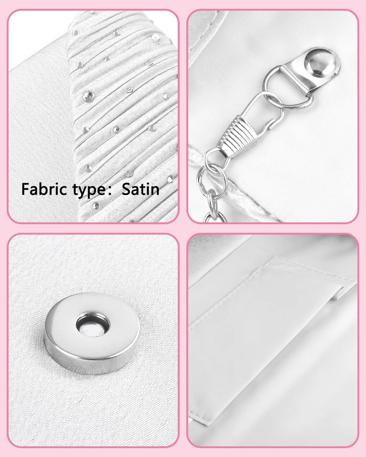 TINDTOP Evening Clutch Purses for Women Handbags for Formal Wedding Party Cocktail Prom Crossbody Shoulder Envelope Bag