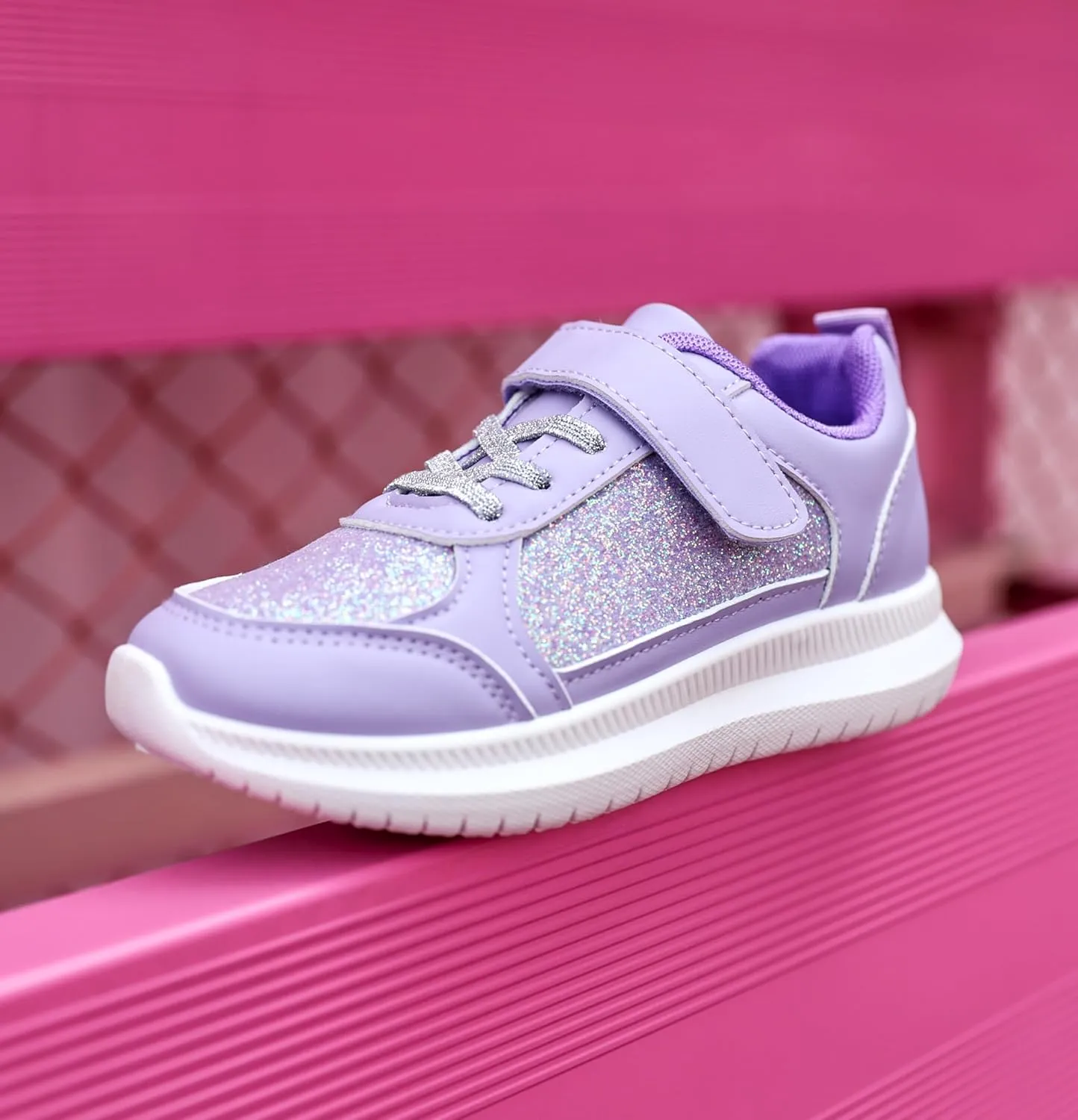 Toandon Toddler Kids Sneakers Sparkle Fashion Glitter Sequins Canvas Shoes