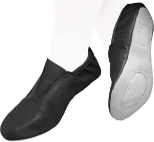 Toddler & Kids Gymnastic Shoes - Trampoline, Tumbling, Agility Gym Footwear - Goat Leather Slip-on With Rubber Sole