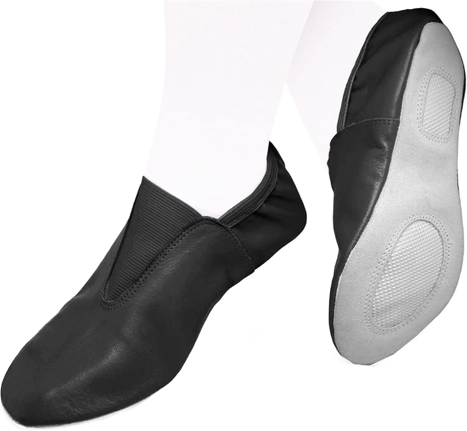 Toddler & Kids Gymnastic Shoes - Trampoline, Tumbling, Agility Gym Footwear - Goat Leather Slip-on With Rubber Sole