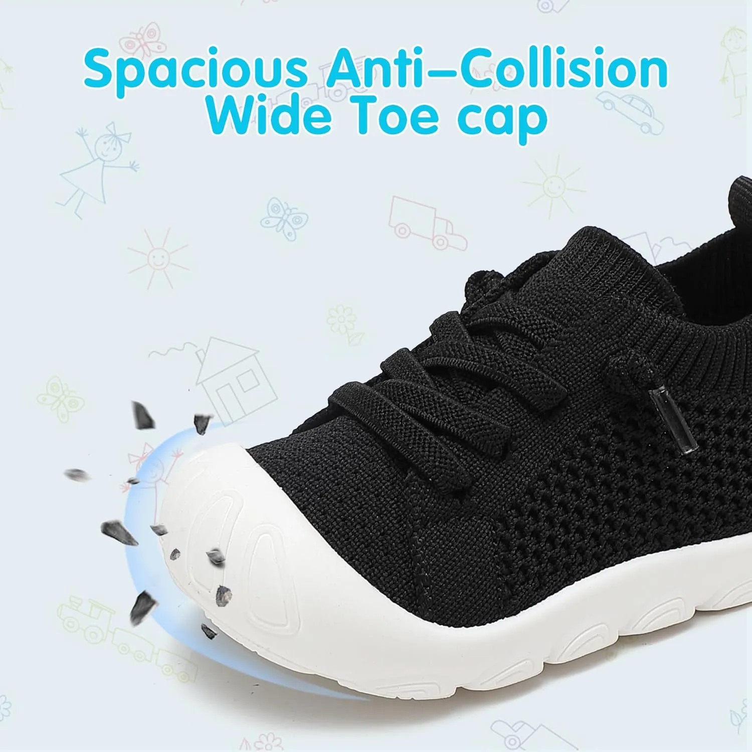 Toddler Baby Girls Boys Shoes Toddler Walking Sneakers Kids Barefoot Slip on Tennis Infant Shoes Lightweight Breathable for First Babies