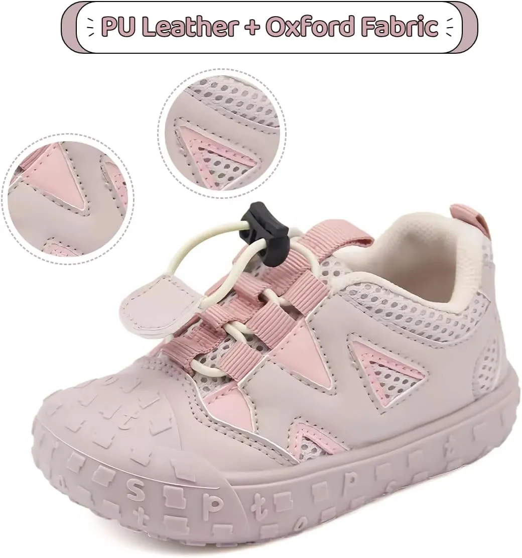 Toddler Boys Girls Sneakers Wide Toe Box Barefoot Shoes Kids Slip on Hiking Casual Walking Shoes