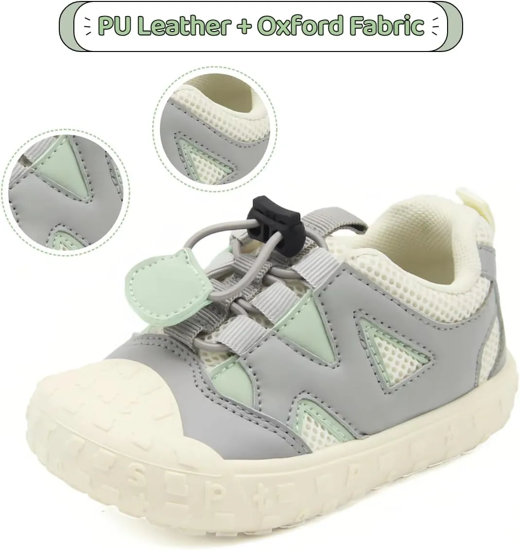Toddler Boys Girls Sneakers Wide Toe Box Barefoot Shoes Kids Slip on Hiking Casual Walking Shoes