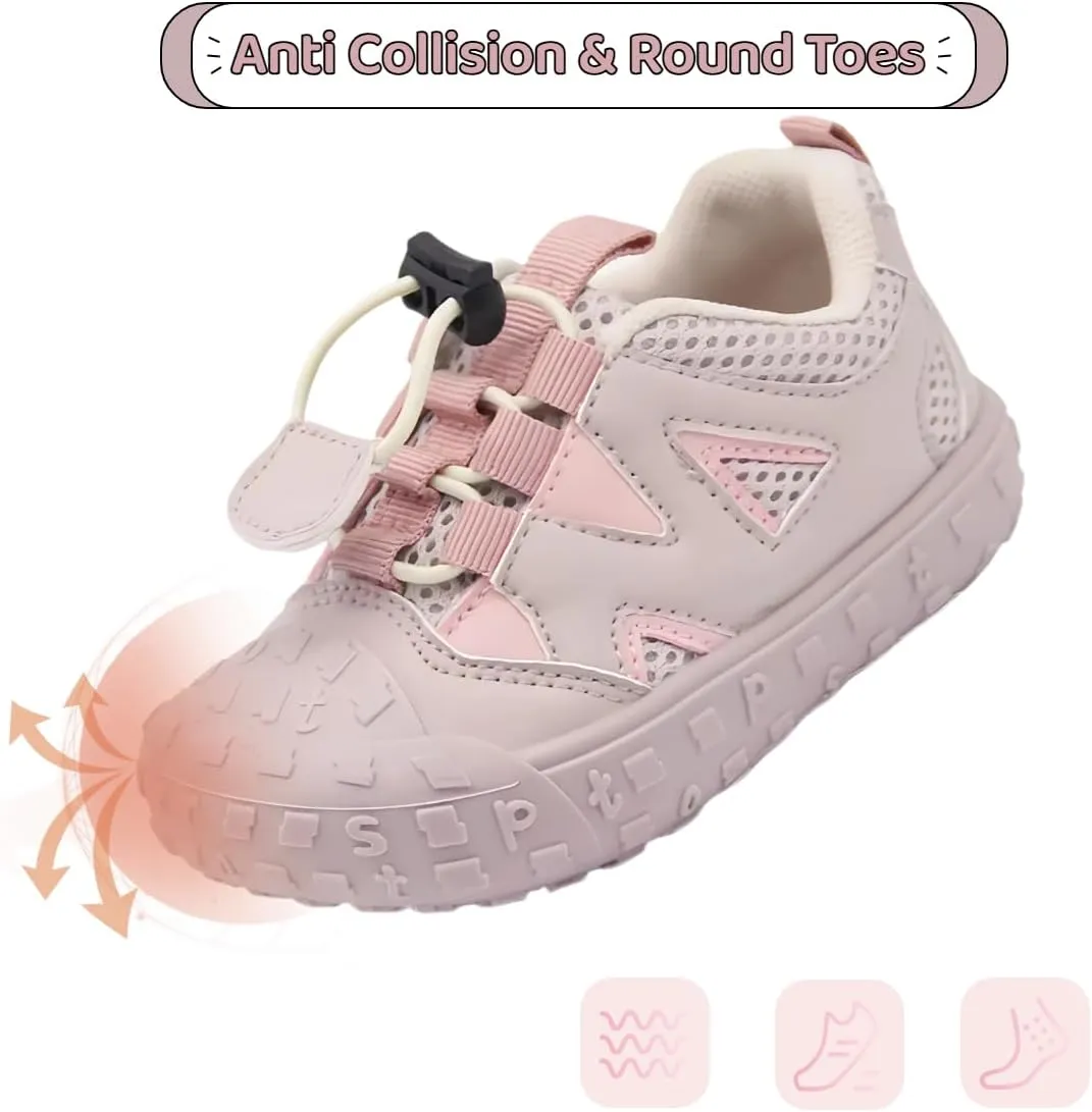 Toddler Boys Girls Sneakers Wide Toe Box Barefoot Shoes Kids Slip on Hiking Casual Walking Shoes