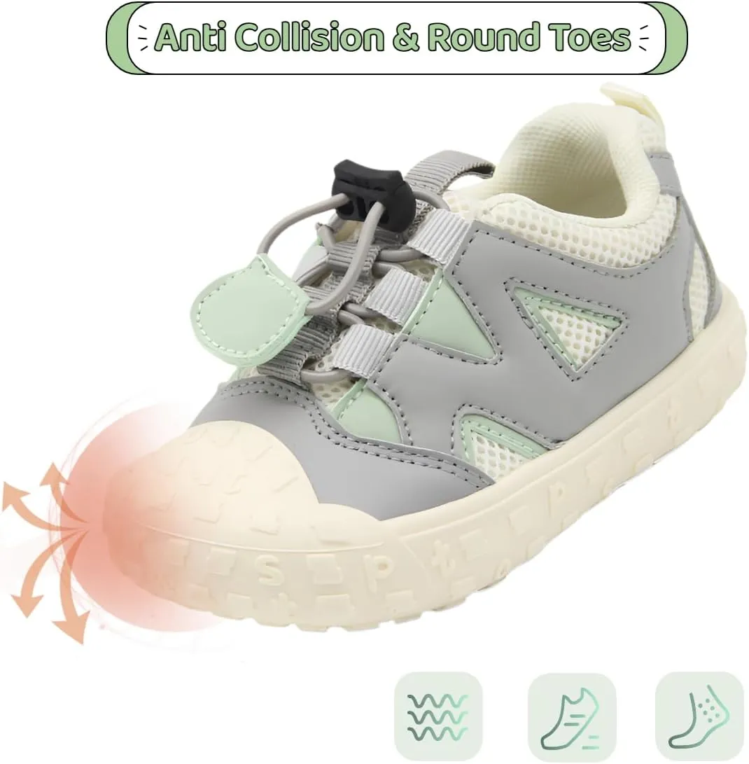 Toddler Boys Girls Sneakers Wide Toe Box Barefoot Shoes Kids Slip on Hiking Casual Walking Shoes