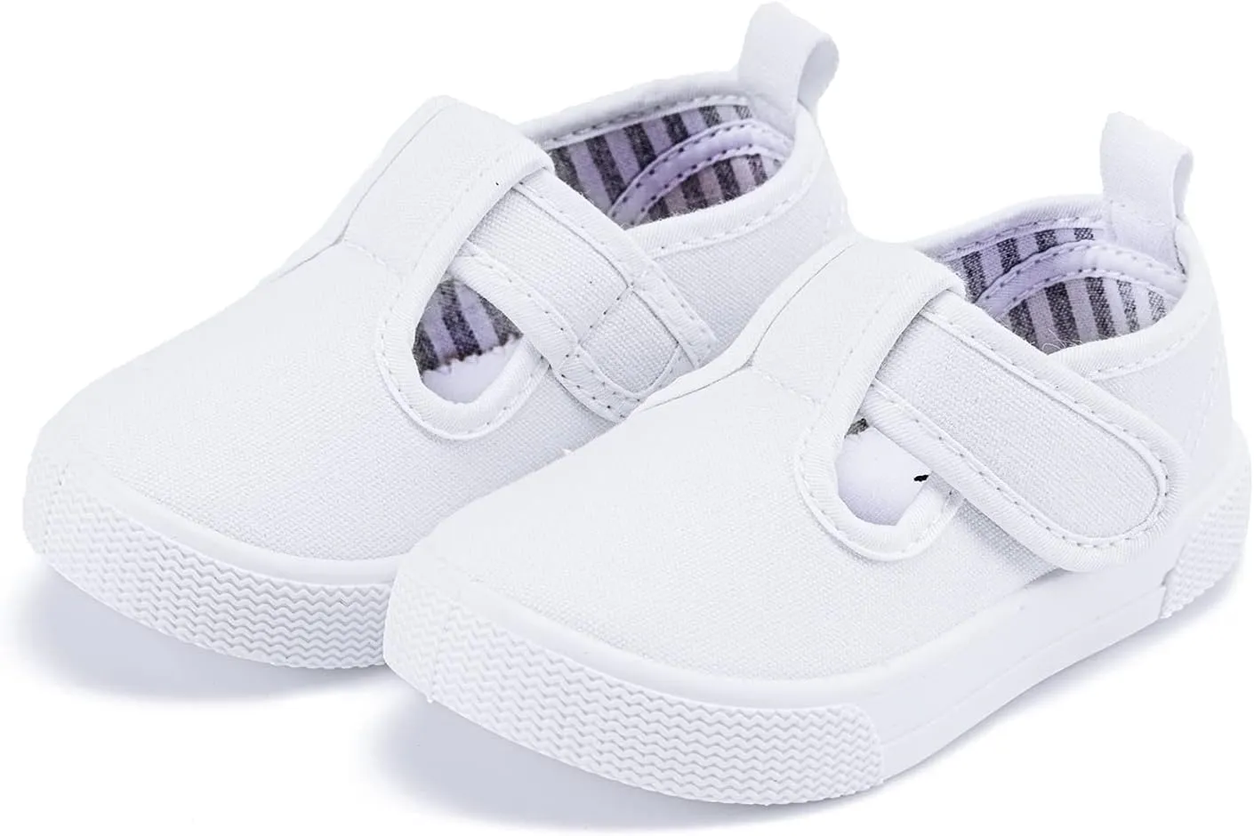 Toddler Boys Girls T-Strap Canvas Sneakers for Little Kids Classical Comfortable Mary Jane Canvas Flats, Non-Slip Casual Canvas Sneaker for Little Kids