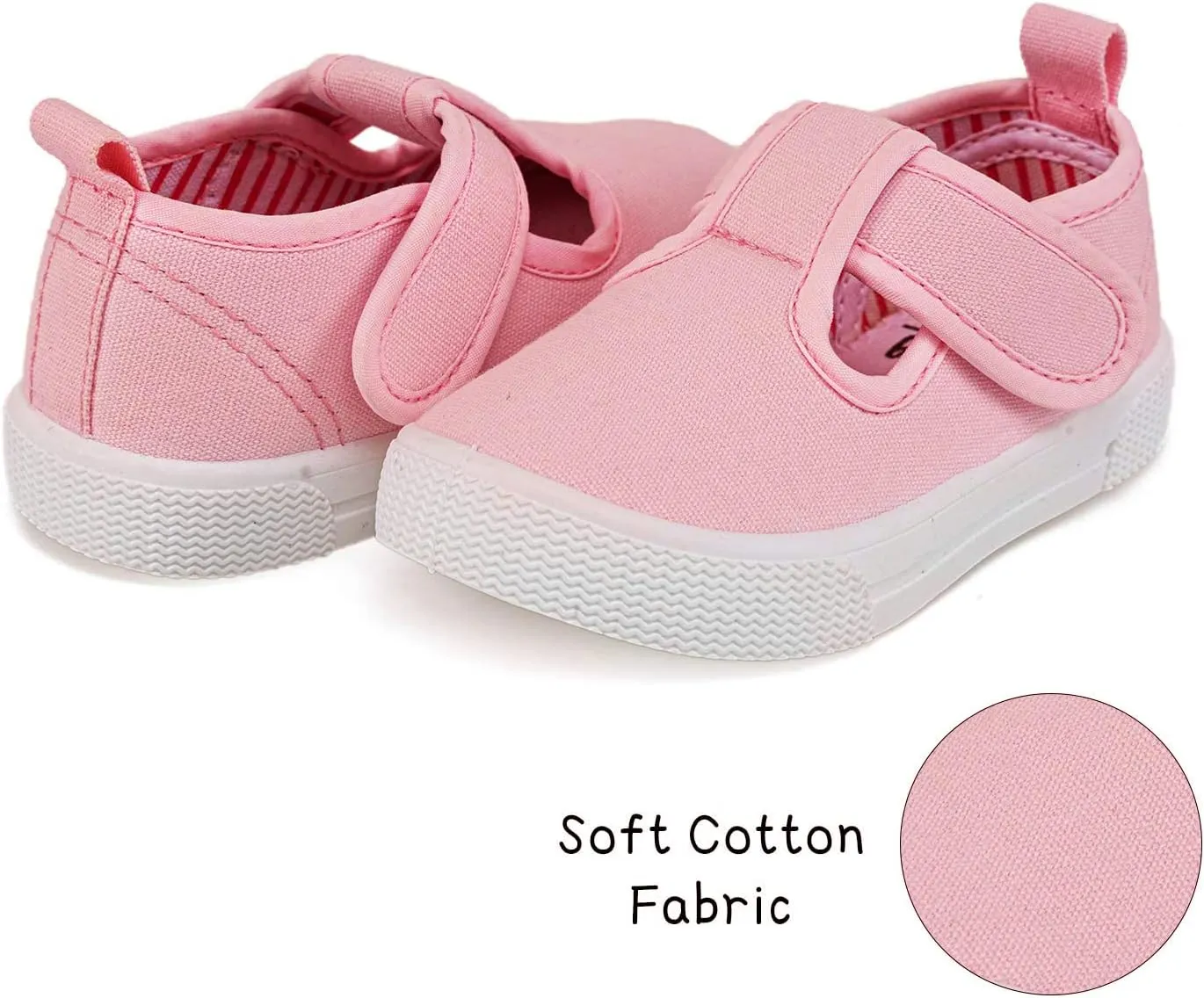 Toddler Boys Girls T-Strap Canvas Sneakers for Little Kids Classical Comfortable Mary Jane Canvas Flats, Non-Slip Casual Canvas Sneaker for Little Kids