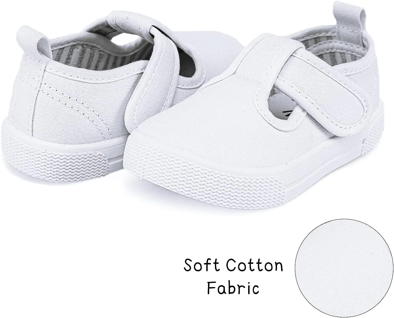Toddler Boys Girls T-Strap Canvas Sneakers for Little Kids Classical Comfortable Mary Jane Canvas Flats, Non-Slip Casual Canvas Sneaker for Little Kids
