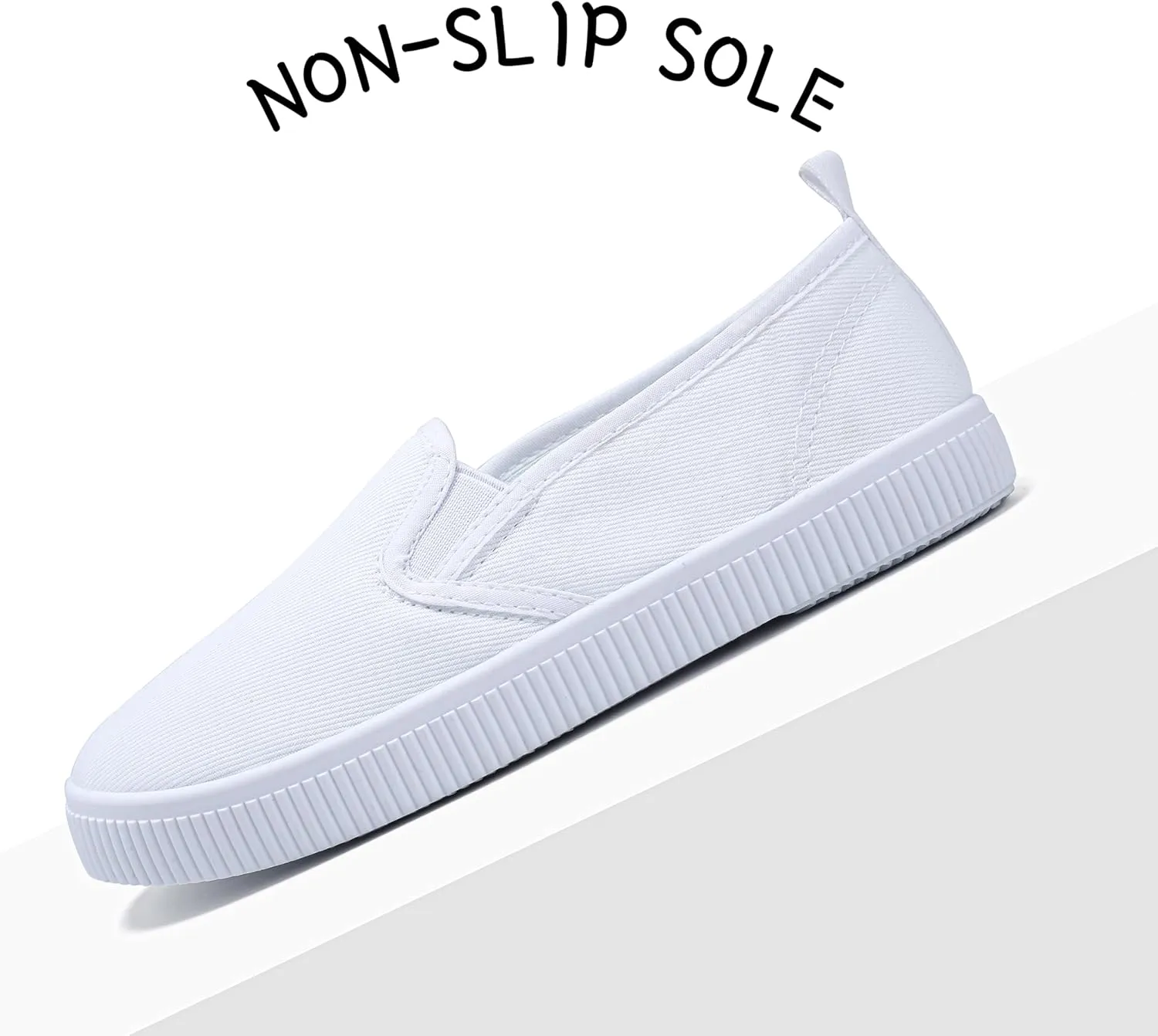 Toddler Kids White Shoes Fashion Canvas Sneakers Slip-on Comfortable Light Weight Skin-Friendly Causal Running Tennis Shoes for Boys Girls(Toddle/Little Kids/Big Kids)