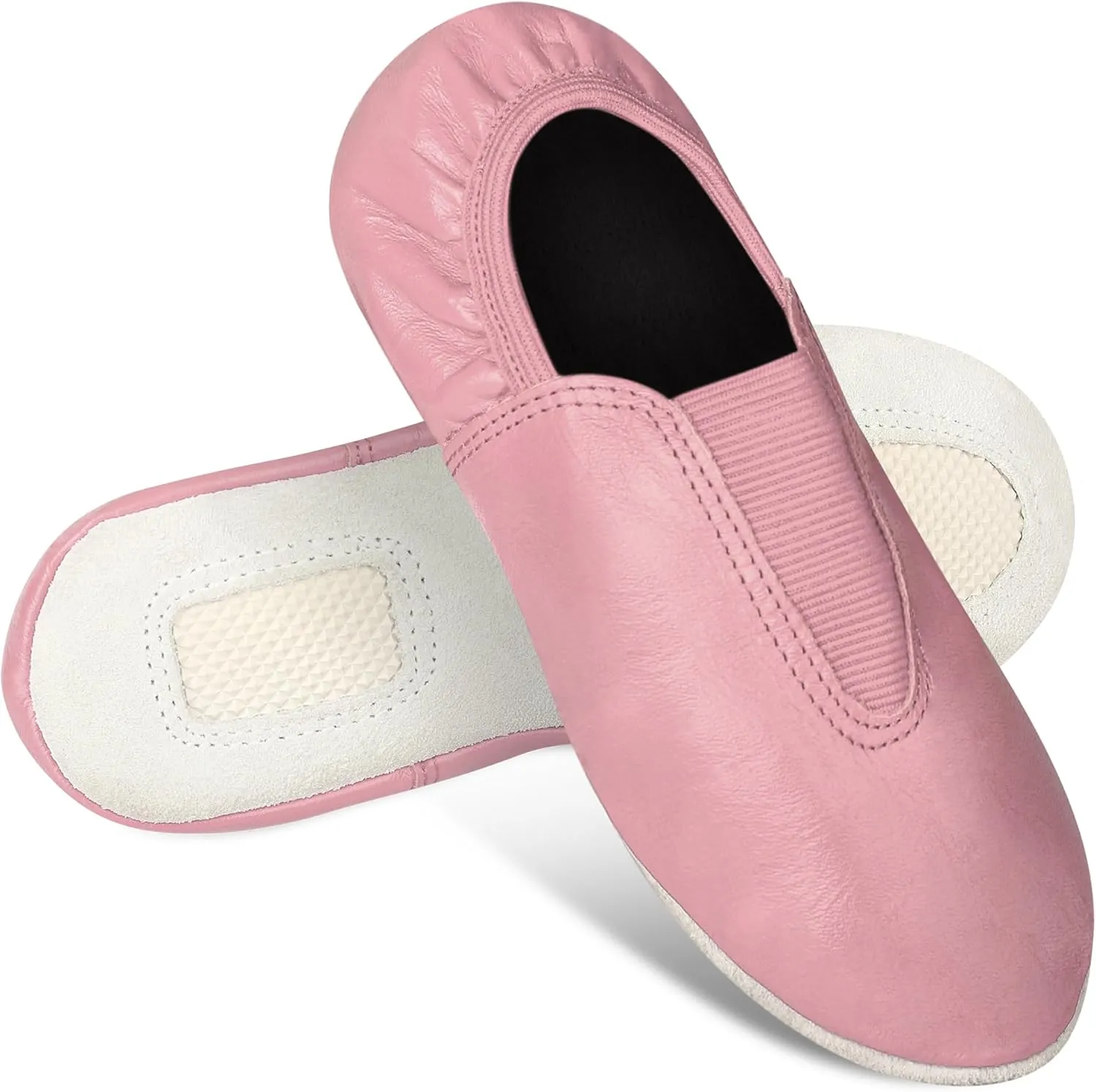 Toddler/Kids/Adult Gymnastic Shoes - Trampoline Shoes Gymnastics - Tumbling Shoes for Girls - Agility Gym Shoes Goat Leather Slip-on Rubber Sole