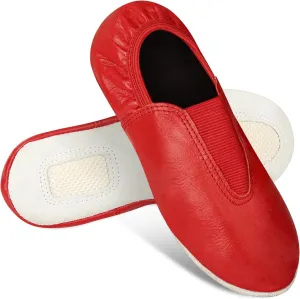 Toddler/Kids/Adult Gymnastic Shoes - Trampoline Shoes Gymnastics - Tumbling Shoes for Girls - Agility Gym Shoes Goat Leather Slip-on Rubber Sole