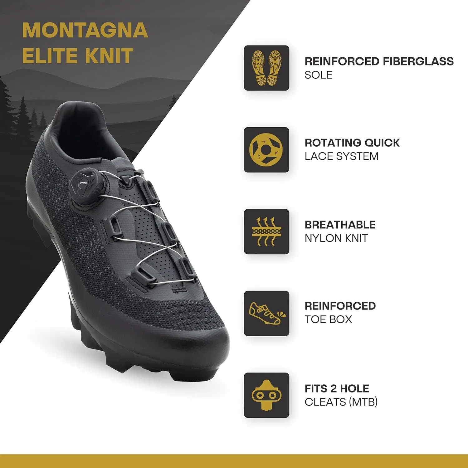 Tommaso Montagna Mens Mountain Biking Shoes—Indoor Cycling Shoes Men—Mountain Bike Shoes for SPD—Mountain Bike Shoes Men—SPD Cycling Shoes—Gravel Bike Shoes—No Cleats Installed.