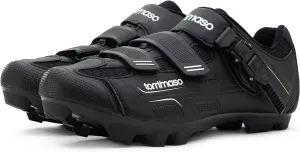 Tommaso Montagna Mens Mountain Biking Shoes—Indoor Cycling Shoes Men—Mountain Bike Shoes for SPD—Mountain Bike Shoes Men—SPD Cycling Shoes—Gravel Bike Shoes—No Cleats Installed.