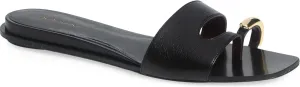 Tory Burch Women's Nappa Leather Pierced Slides, Perfect Black/Gold