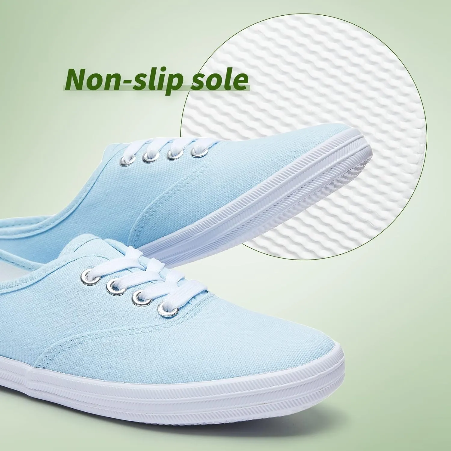 TUOPIN Womens White Canvas Sneakers Low Top Lace-up Canvas Shoes Lightweight Casual Tennis Shoes