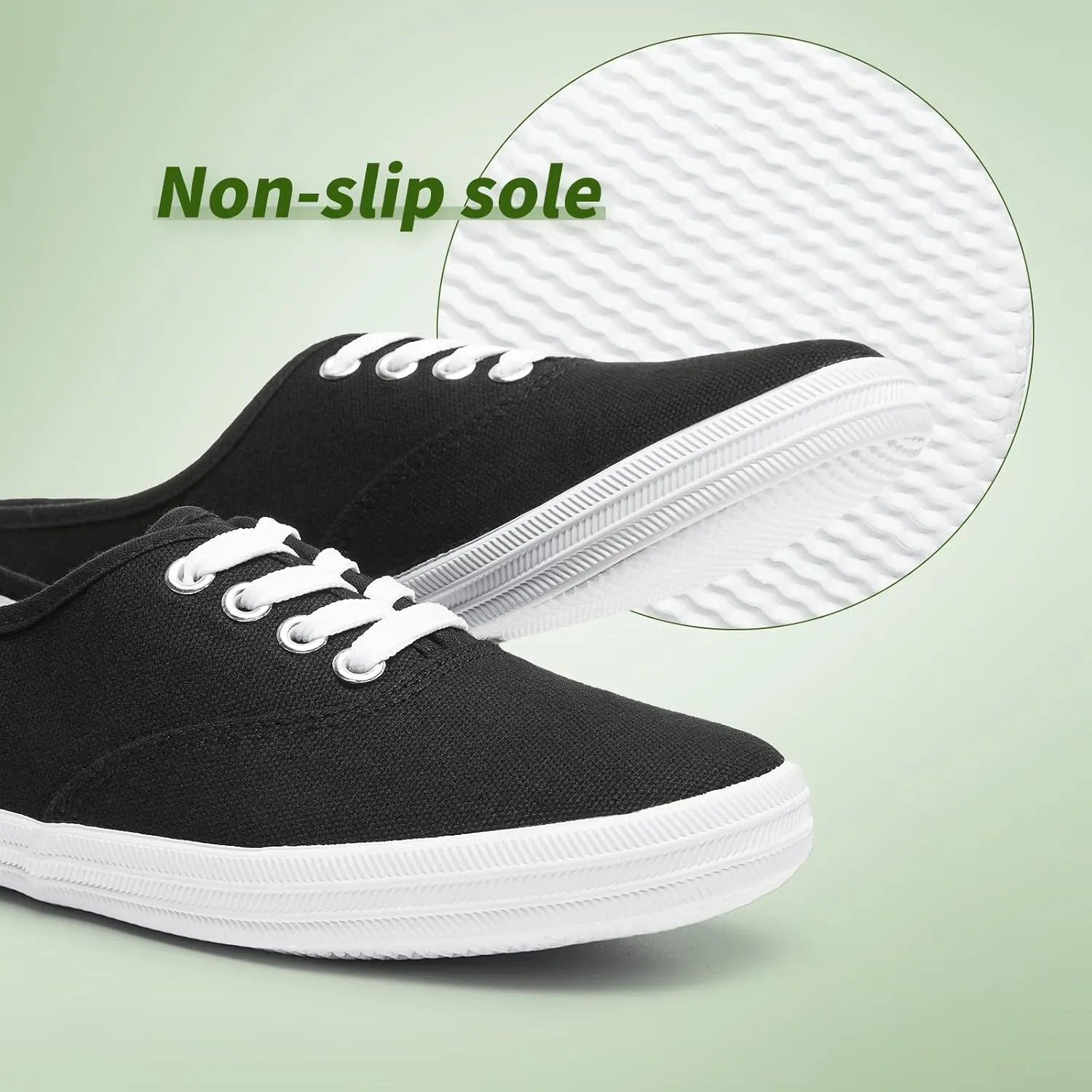 TUOPIN Womens White Canvas Sneakers Low Top Lace-up Canvas Shoes Lightweight Casual Tennis Shoes