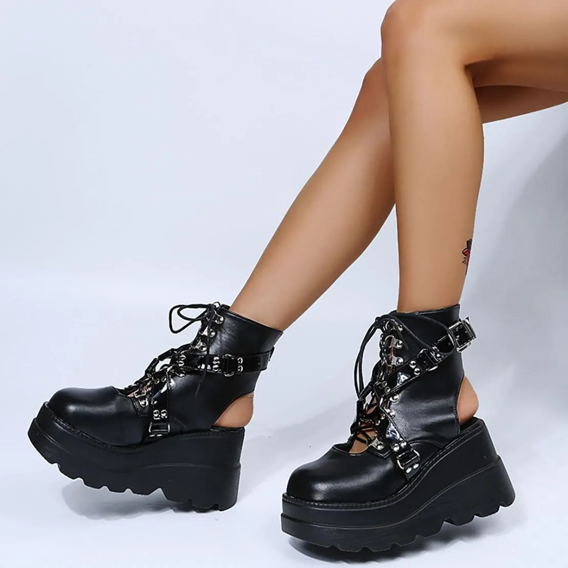 Ulalaza Women Mary Jane Dress Pumps Lolita Shoes Cute Platform Gothic Double Ankle Strap Round Toe Chunky Heel Uniform Pumps Shoes Perfect for School Party Business Work Dance Date Night Club