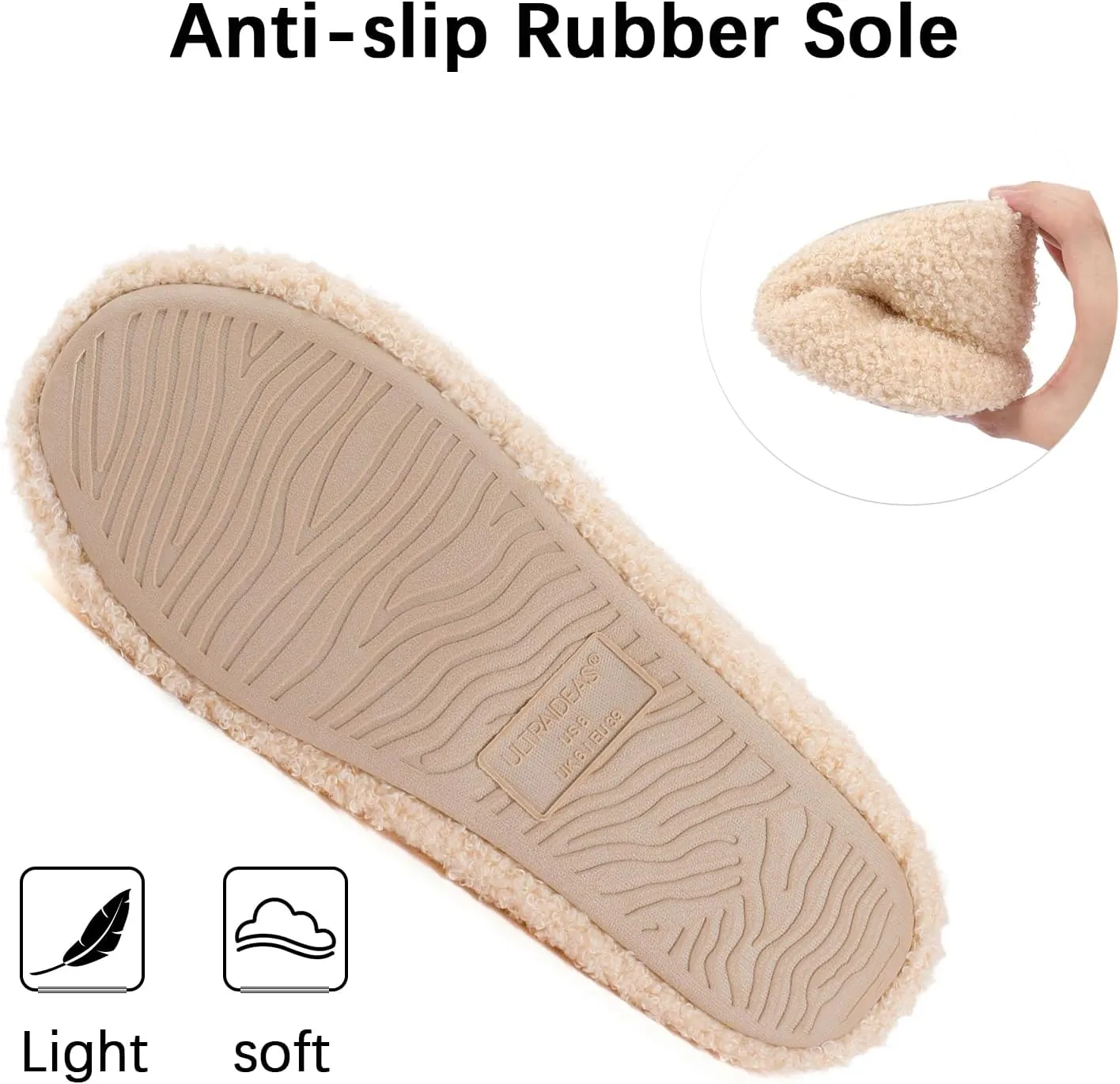 ULTRAIDEAS Women’s Velvet Ballerina Slippers, Lightweight House Shoes with Bow and Indoor Anti-Skid Soft Rubber Sole