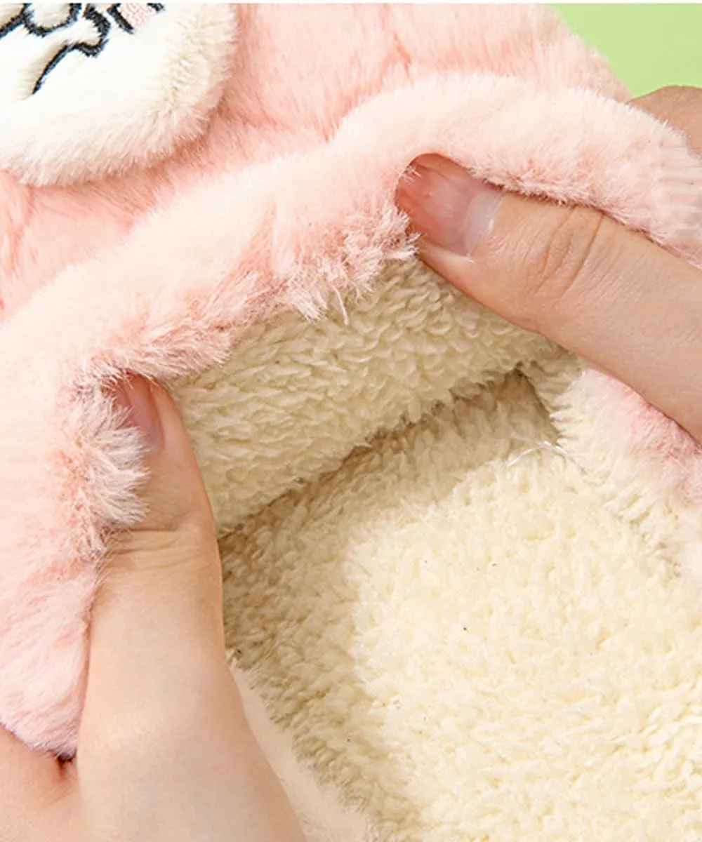 UNICOLD Fuzzy Fluffy Smile Face House Slippers For Women, Comfy Memory Foam Cloudy Anti-slip Soft Sole Warm Slippers Indoor Outdoor In Winter