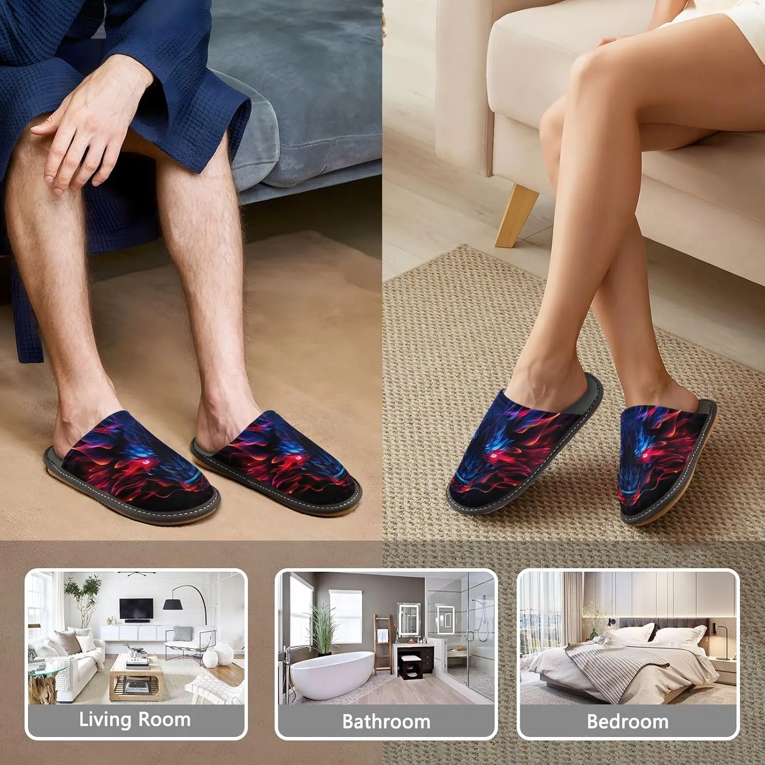 Unisex Home Slippers Home Shoes for Men Non-skid Slippers