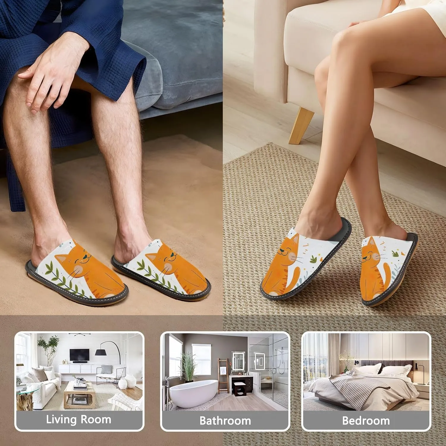 Unisex Home Slippers Home Shoes for Men Non-skid Slippers