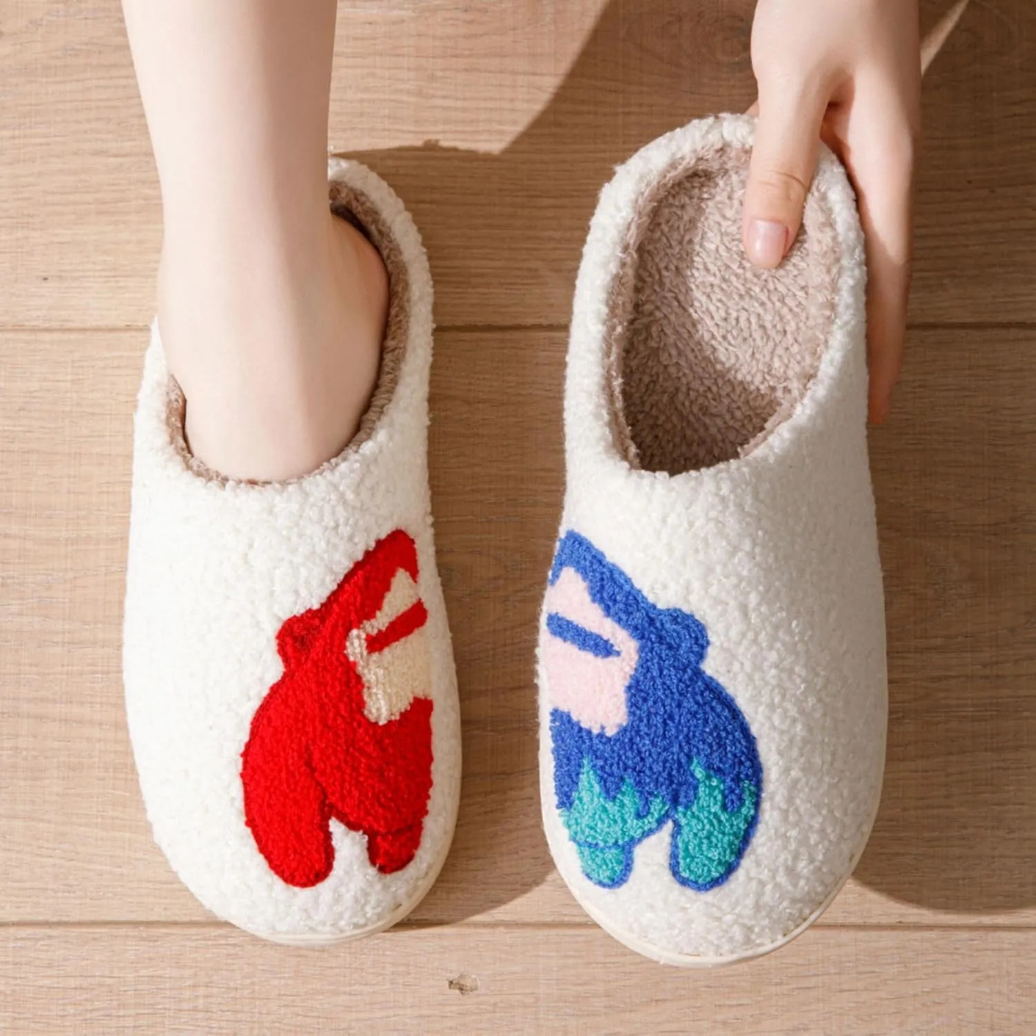 Unisex Leopard Print Happy Face Slippers - Retro Memory Foam Soft Plush Non-Slip Home Shoes