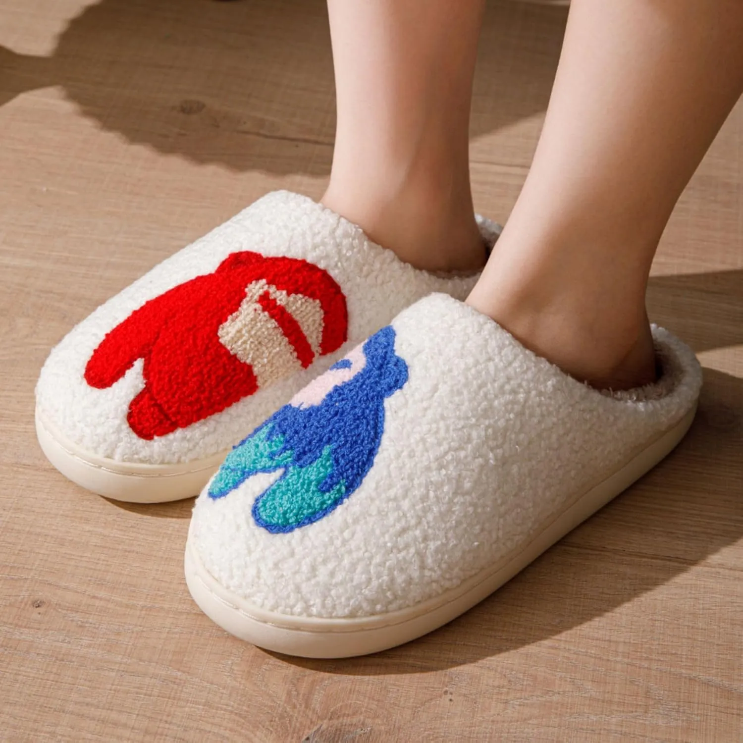 Unisex Leopard Print Happy Face Slippers - Retro Memory Foam Soft Plush Non-Slip Home Shoes