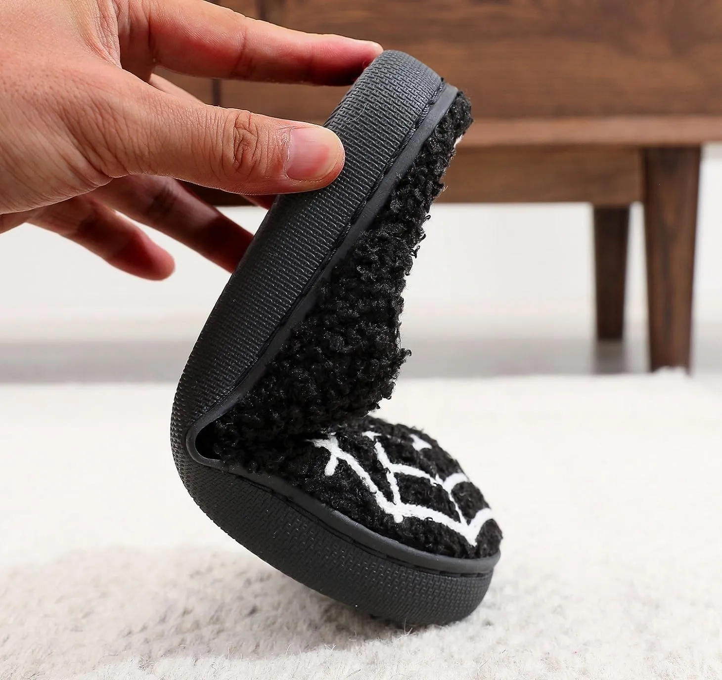 Unisex Leopard Print Happy Face Slippers - Retro Memory Foam Soft Plush Non-Slip Home Shoes