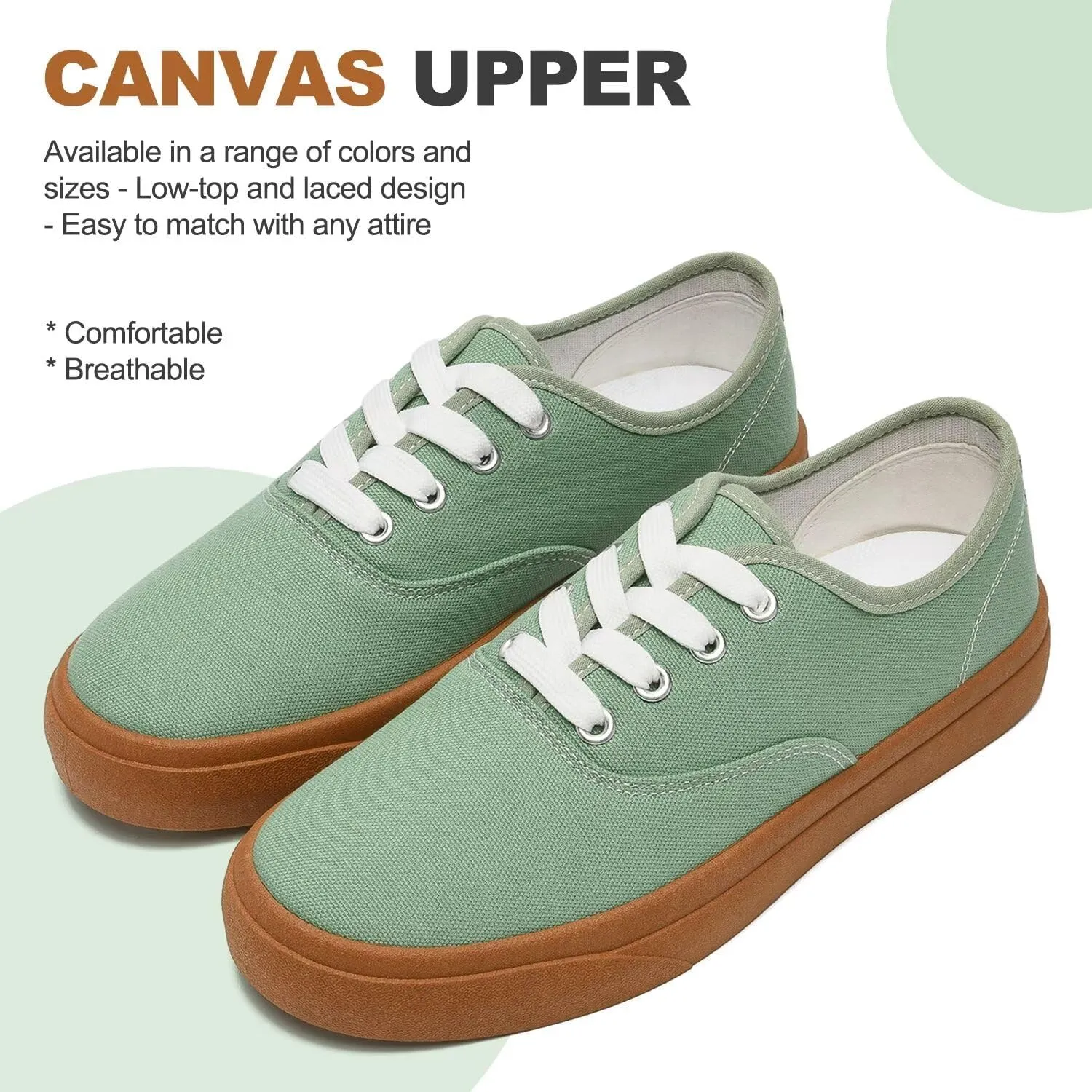 Unisex Low Top Canvas Shoes, Lace-up Canvas Sneakers, Womens Canvas Slip On Shoes, Casual Tennis Shoes for Men - Multiple Colors - Full Size