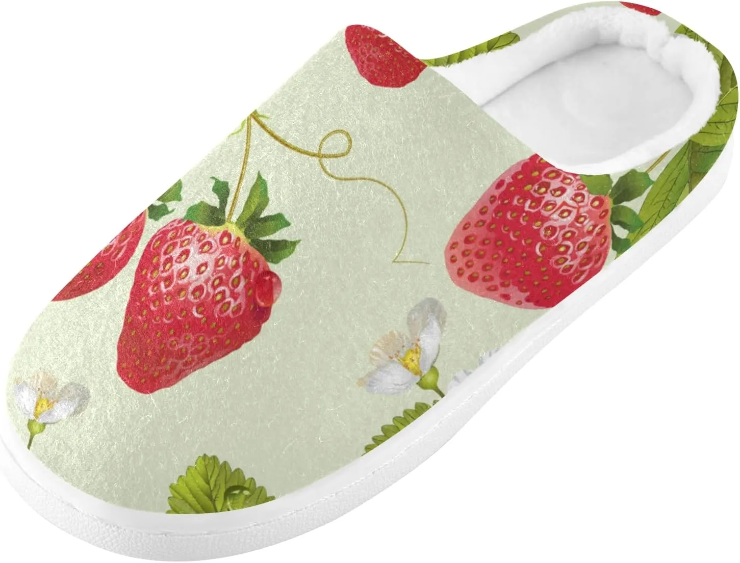 Unisex Memory Foam House Slippers Non-Skid Soft Warm Sole Coral Fleece Slip-on Closed Toe Hand Free Shoes for Bedroom Travel 6-17