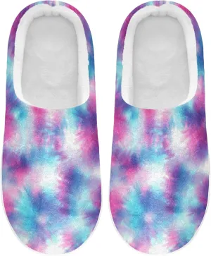 Unisex Memory Foam House Slippers Non-Skid Soft Warm Sole Coral Fleece Slip-on Closed Toe Hand Free Shoes for Bedroom Travel 6-17