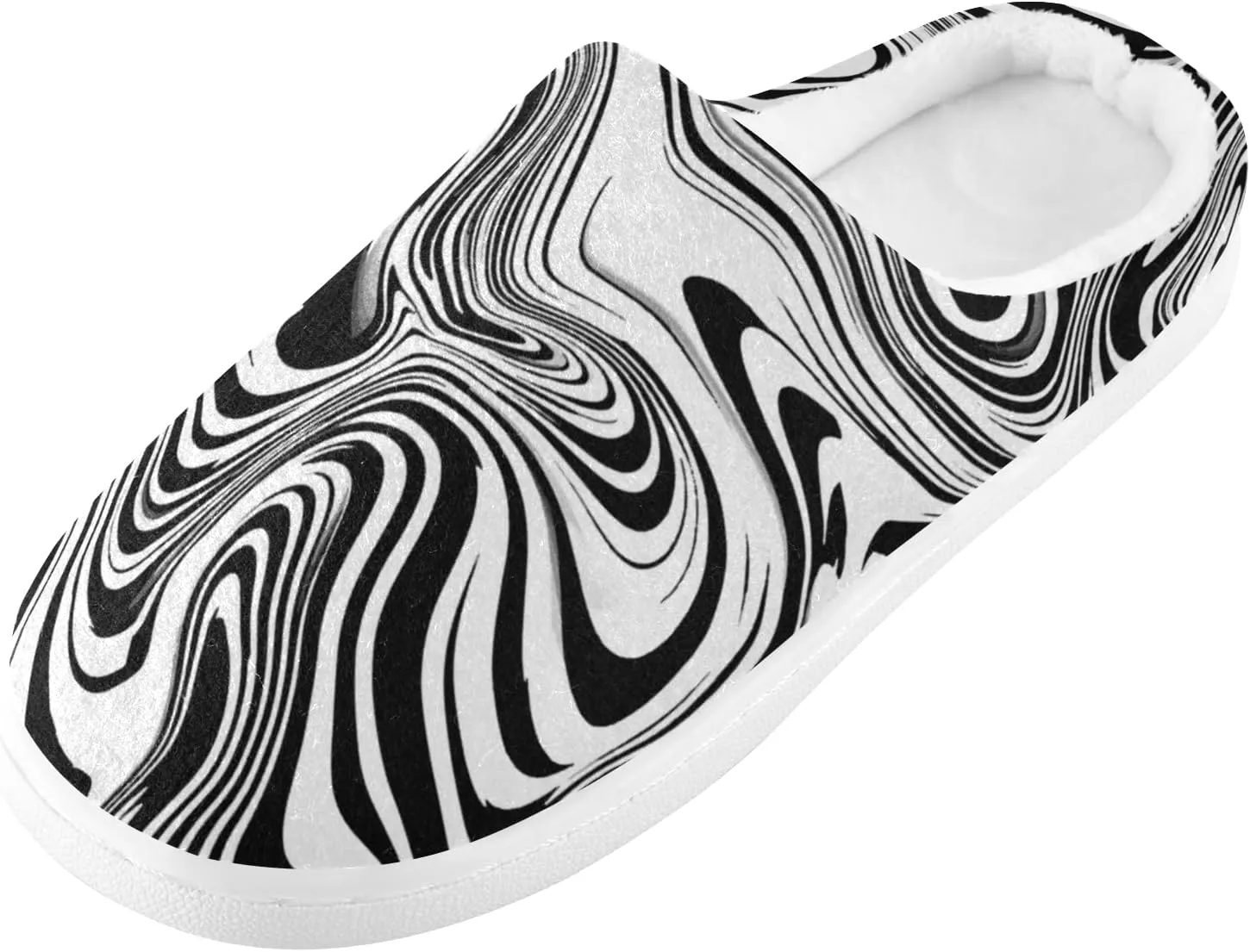 Unisex Memory Foam House Slippers Non-Skid Soft Warm Sole Coral Fleece Slip-on Closed Toe Hand Free Shoes for Bedroom Travel 6-17
