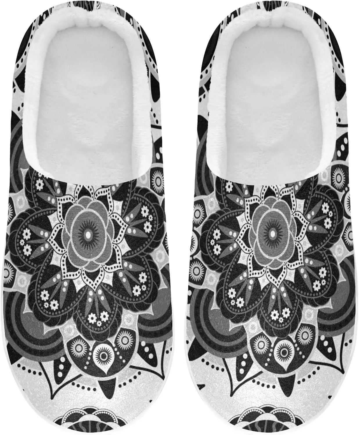 Unisex Memory Foam House Slippers Non-Skid Soft Warm Sole Coral Fleece Slip-on Closed Toe Hand Free Shoes for Bedroom Travel 6-17