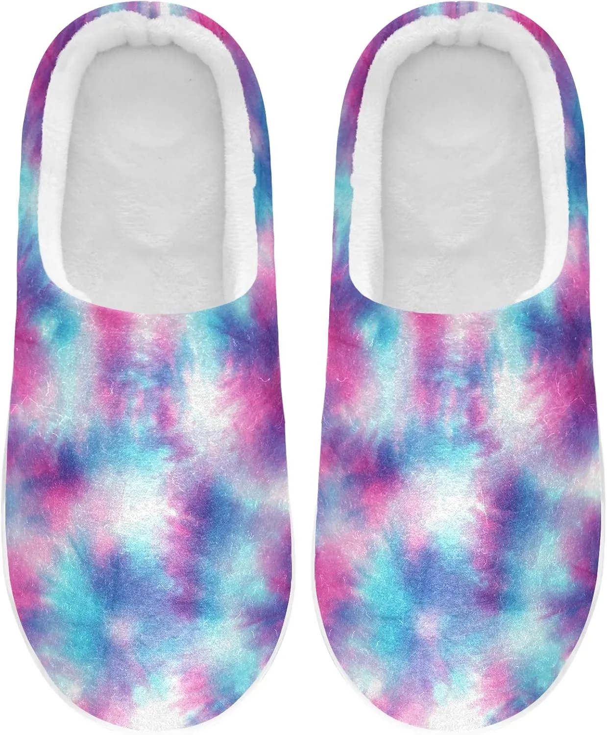 Unisex Memory Foam House Slippers Non-Skid Soft Warm Sole Coral Fleece Slip-on Closed Toe Hand Free Shoes for Bedroom Travel 6-17