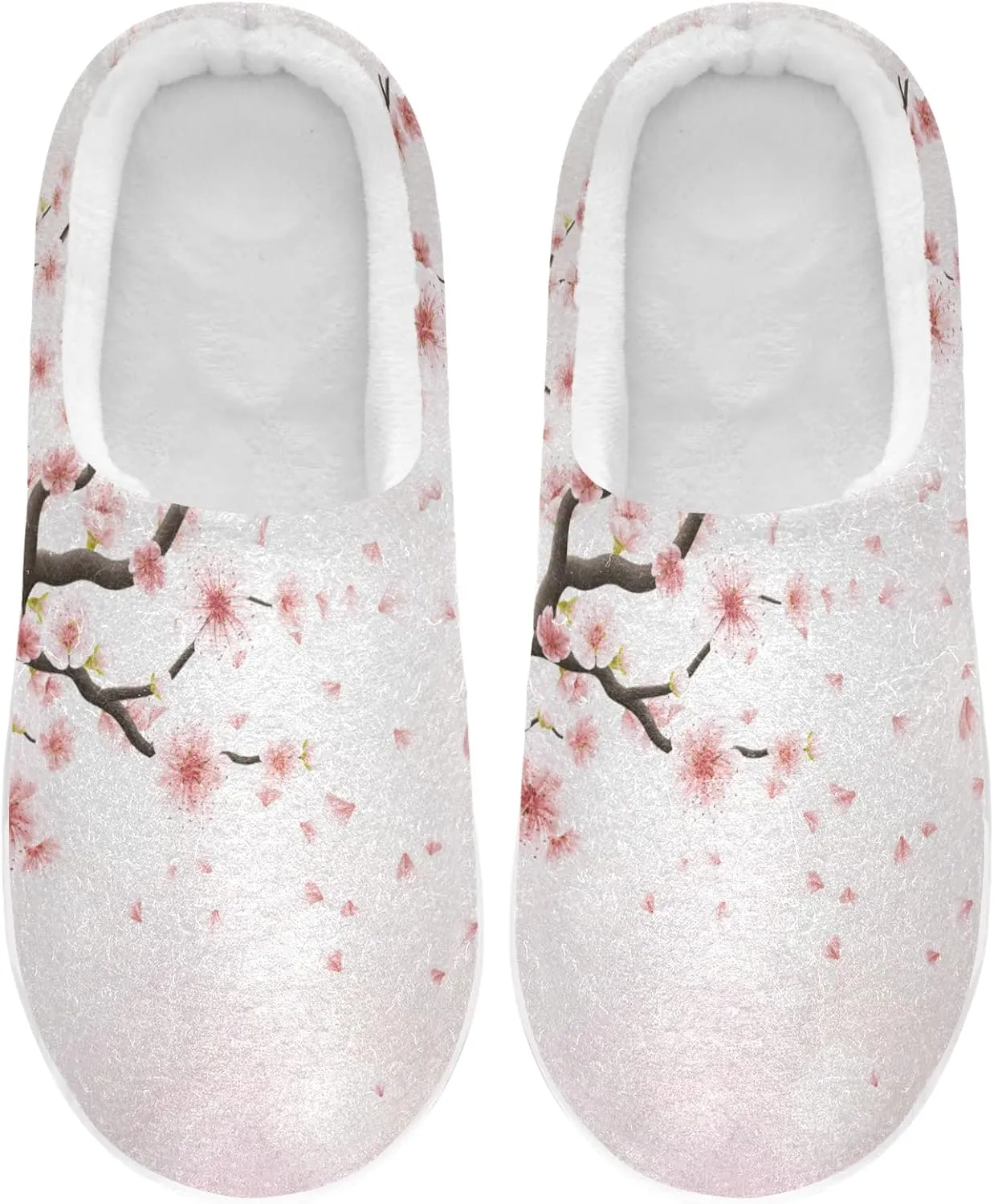 Unisex Memory Foam House Slippers Non-Skid Soft Warm Sole Coral Fleece Slip-on Closed Toe Hand Free Shoes for Bedroom Travel 6-17